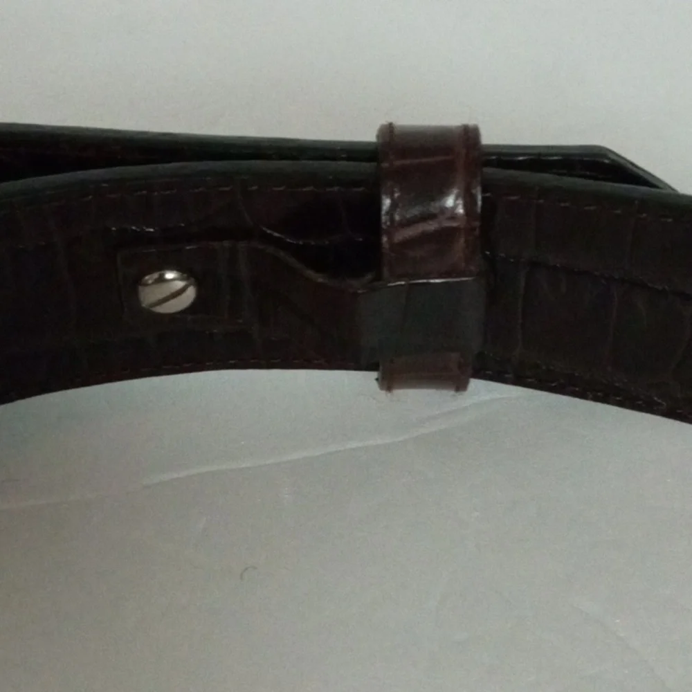 Brighton Leather Croc Belt  Front Loop Size M Brown Preowned